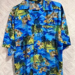 Mens Revue Brand Multi-Colored Short Sleeve Hawaiian Style Shirt Size Medium