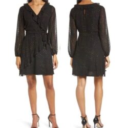 Julia Jordan Black Faux Wrap L