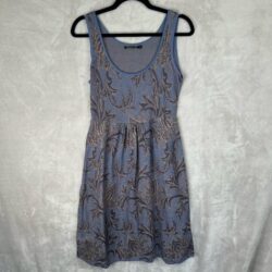 Peruvian Connection Dress Womens Small Purple Floral Sleeveless Pima Cotton Knit