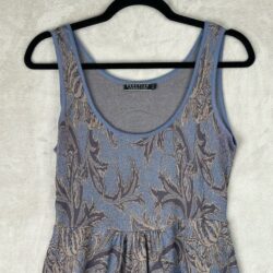 Peruvian Connection Dress Womens Small Purple Floral Sleeveless Pima Cotton Knit