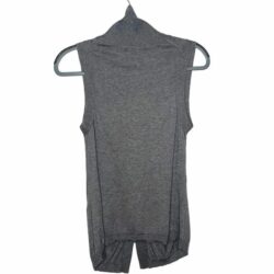 Banana Republic Womens Sleeveless Collared Cardigan Sweater Vest PS Grey NWOT