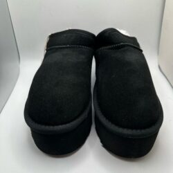 CUSHIONAIRE Women’s Genuine Suede Cozy Mule Platform +Memory Foam 9 BLACK