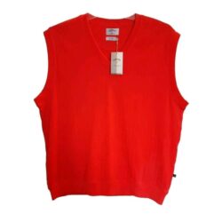 Callaway Golf Men’S Sleeveless Ribbed Knit Sweater Vest Orange-Red  Size L   NEW