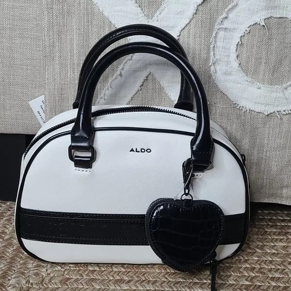 Aldo bowling bag black and white