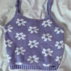 Hollister knit preppy flower tank top