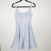 Alice Walk Size 0 Blue White Fit and Flare Jacquard Mini Dress Square Neck