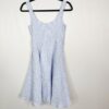 Alice Walk Size 0 Blue White Fit and Flare Jacquard Mini Dress Square Neck - Image 2
