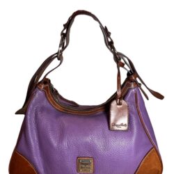 ✨Dooney & Bourke✨ Harrison Hobo Shoulder Bag Pebbled Leather Purple Saddle Brown