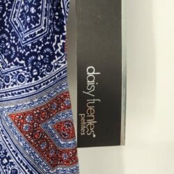 NWT DAISY FUENTES Geometric Print V-Neck Dress Womens Petite Size Small SP