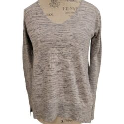 Zara Gray Knit Long Sleeve Top – Size Small