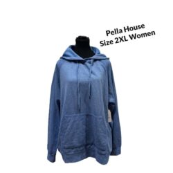 Time and Tru Women’s Garment Washed Blue Winter Pullover Hoodie Size 2XL