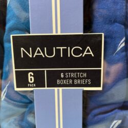 Nautica Men’s 6 Pack Stretch Boxer Briefs Blue Size Large (36-38)