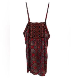 Lucky Brand embroidered red boho spaghetti strap top