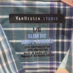 Men’s Large green plaid dress shirt