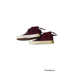 Vans High Top Red Suede Fringe Lace Sneakers. Size 6.