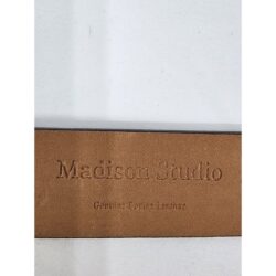 Madison Studio Belt NWT Genuine Ravine Leather Black Workwear Preppy Solid Brass