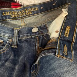 3 pair american eagle blue jeans 1 original boot 1 straight fit 1 bootcut all 30
