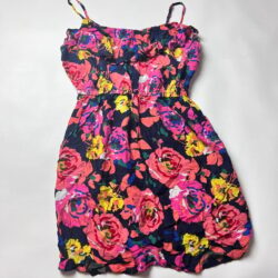 Justify Women’s Thin Adjustable  Strap Floral Elastic Waist Dress Sz M