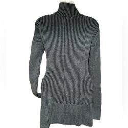 Eddie Bauer Womens Small Gray Long Line Full Zip Sweater with Pockets