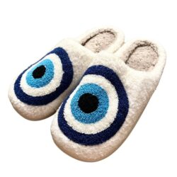 Plush Evil Eye Slippers   Size 38 / 7.5-8 in Women’s  Brand new, super cute and