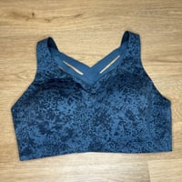 Lululemon Enlite Bra Weave Splatter Teal 36DD Ultralu Molded Cups Back Closure