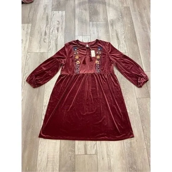 L love boutique plus size faux, velvet midi dress size 2X