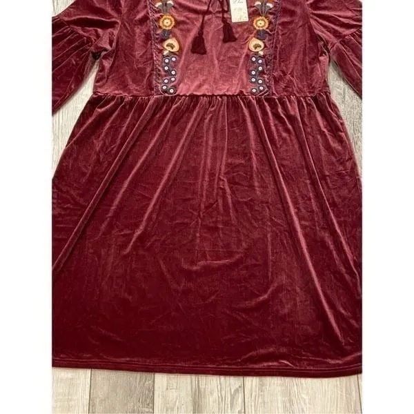 L love boutique plus size faux, velvet midi dress size 2X - Image 4