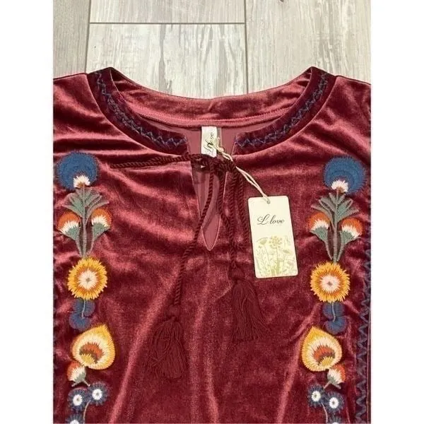 L love boutique plus size faux, velvet midi dress size 2X - Image 6