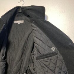 Kenneth Cole Reaction Double Breasted Coat, Size Medium, Wool Blend, Black