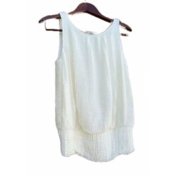 Max Studio Cream Sleeveless Ribbon Top – Size S