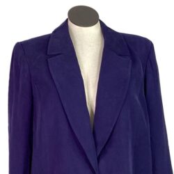 Eloquii Women 14 Notch Collar One Button Jacket Blazer Blue Rayon Blend NEW
