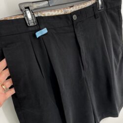Tommy Bahama Men’s Pleated Front Hi-Rise Silk Shorts Size 36 Black