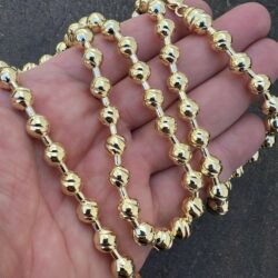 8mm 20″ Gold On Silver Beaded Moon Chain