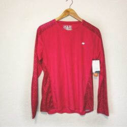 New Balance Red Long Sleeve Lightning Dry UPF 40+ Workout Shirt Top Women Large