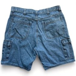 Vintage Wrangler Denim Cargo Jean Shorts Blue Jean Loose Baggy Fit Jorts 36 Y2K