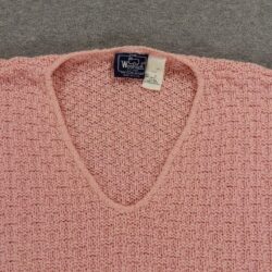 Vintage Woolrich Womens Sweater Medium Pink Cotton Knit Sleeveless Light VNeck