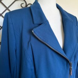 LANE BRYANT Size 18 Blue Moto Jacket Blazer