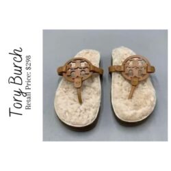 Tory Burch Miller Cloud Shearling Leather Sandal Size 9