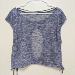 NWOT Free People Movement Tied and True Striped Tee in Blue/Purple Size Large