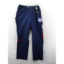 New York Rangers Joggers Mens Large Blue NHL Ice Hockey Adidas Track Pants Ankle