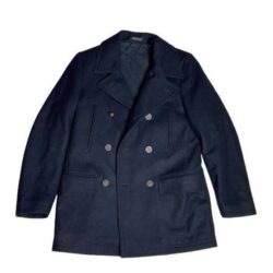 Lauren Ralph Lauren Navy Blue Wool Melton Pea Coat Size 36 R / S Double breasted