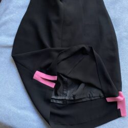 Vintage 90s Amanda Smith Shift Dress Black Pink Sleeveless Size 12P