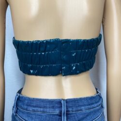 Savage X Fenty Leather Tease Vinyl Bandeau Bralette Size 1X Hunter Green NWT