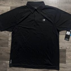 Champion Performance Polo Golf Black Shirt Men’s Medium NWT