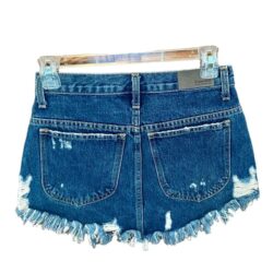 CARMAR Los Angeles Size 26 Waist Denim Striped Beatrice Zip Front Mini Skirt