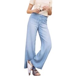 Cloth & Stone Breezy Pants Tencel Chambray Women’s Size M Wide Leg High Waist