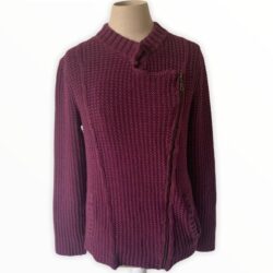 Ruff Hewn purple knit zip up sweater