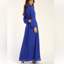 Lulu’s Dress Blue Wondrous Water Lilies Royal Blue Dress Size medium