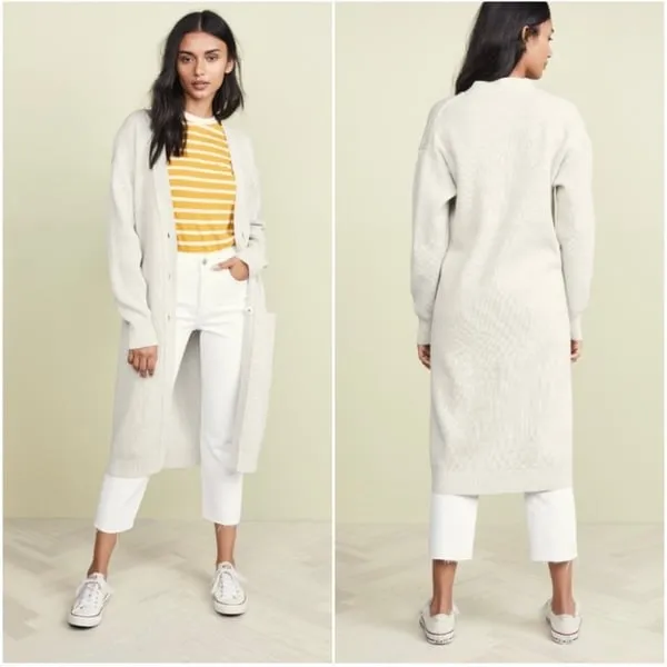 Free People Run To You Cardigan in Gray Duster Sweater Jacket Women's Small $168