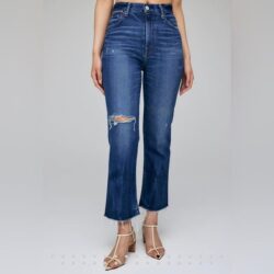 Moussy Vintage Rhode Cropped Flare-HI Dark Blue Jeans Size 29